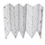 Enclos pliable en métal composé de plusieurs panneaux grillagés reliés, charnières visibles, sans marque ni texte apparent.
