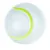 Round plastic ball with yellow stripe, suitable as a toy.