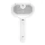 White brush with ventilation slots and USB-C port, suitable for grooming animal fur.