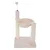 Cat tree with beige plush cover, hammock, sisal scratching surface and brush attachment. Integrated play ball on spring for cat entertainment.