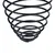 Black metal spiral, suitable as a holder for food or toys.