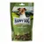 Verpakking Happy Dog Soft Snack Mini Neuseeland Lamm. Groene zak met zichtbare brokjes en tekst: MINI, NEUSEELAND, LAMM, LAMB. Pictogrammen onderaan verpakking.