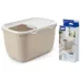 Arenero Savic Hop In Giant para gatos - Set de incio: Arenero mocca/blanco + 6 Bag it up