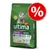 Sac de croquettes Ultima Sterilisé Adult 1–10 ans, poulet, 10 kg, pour chat, avec visuel d’un chat gris et pastille promotionnelle rouge avec symbole pourcentage.