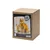 Designed by Lotte. Caja con imagen de un gato junto a un juguete rascador de madera y sisal. Texto: Lifestyle for your pet, medidas 16 x 16 x 31 cm.