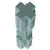 Green cross-shaped toy with textured surfaces and grooves, suitable for interactive play or chewing.