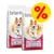 Due sacchi di crocchette Briantos Adult 14 kg con immagine di cane e simbolo percentuale gialla per offerta. Testo visibile: 'ADULT', 'Salmon & Rice', 'High Tolerance', 'Made in Germany'. Due sacchi di crocchette Briantos Adult 14 kg con immagine di cane e simbolo percentuale gialla per offerta. Testo visibile: 'ADULT', 'Salmon & Rice', 'High Tolerance', 'Made in Germany'.