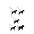 Diagramm zeigt verschiedene Möglichkeiten, eine Hundeleine zu verwenden: Einzelhund, zwei Hunde gleichzeitig und Befestigung an einem festen Punkt.