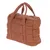 Sac matelassé marron en tissu bouclé avec deux anses, fermeture zippée sur le dessus, sans marque ni texte visible.