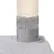 Scratching post with sisal rope and grey plush cover on the base.