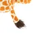 Nærbillede af plysdyr med girafmønster og brun stofhale.