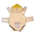 Imperméable jaune pour chien avec capuche, attaches à scratch et poche transparente sur le dos, vu de l’intérieur. Matière synthétique visible.