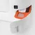 Compartiment ouvert d’un appareil blanc avec plateau orange, bouton « OK » et indicateur, contenant un bloc solide dans une grille. Levier marqué « OPEN ».