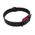 Schwarzes Halsband mit verstellbarer Schnalle und pinken Akzenten.