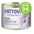 Kattovit Feline Diet Pute Sensitive Hypoallergene Schonkost, lot de 24 boîtes visibles sur l’emballage. Texte en allemand.