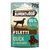 Purina Adventuros Filetti Duck, sachet 70 g, 95 % duck, chicken, turkey & pork, DUCK #1 INGREDIENT, morceaux visibles sur l’emballage