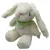 Giocattolo di peluche bianco a forma di coniglio con fazzoletto verde. Adatto come peluche o gioco per pet.