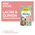 GimCat Mini Sticks met zalm & quinoa. Kleine sticks, grote smaak. Recyclebare verpakking, slechts 1 kcal per stuk, gemaakt in Oostenrijk.