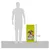Product size comparison showing a pet food bag next to a human silhouette, with the bag height labelled as 771 mm.