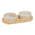 Trixie set de gamelles en céramique & bambou pour chat - 2 x 300 ml, L 30 x l 6 x H 15 cm