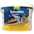 TetraMin Flakes visvoer, met tekst: 'HEALTHY FISH & CLEAR WATER', 'with NATURAL INGREDIENTS', 'Gezonde vissen en schoon water'. Emmer met afbeelding van aquariumvissen.
