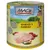 Conservă MAC's, text vizibil: 70% Fleischanteil, Hühnchen & Cranberry, Getreidefrei, Made in Germany. Imagine cu piept de pui crud și merișoare pe ambalaj.