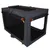 Transport box made of black fabric with mesh windows and orange accents, foldable with carrying handles.
