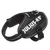 Sort hundesele med teksten JULIUS-K9 IDC®POWER, synlige spænder og metalring. Materiale: tekstil og plastik.