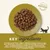 Suha hrana za mačke na tanjuru. Tekst: Made with natural ingredients. Key ingredients: chicken, potato, lamb meal, dried peas, poultry fat, potato protein, beet pulp, salmon oil, egg powder.