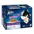 Purina Felix Junior kattenvoer in gelei, gemengde variëteit: rund, kip, zalm, sardine. Voor kittens tot 1 jaar. Verpakking met 12 porties, zichtbaar merk en productnaam.