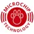 Microchip Technology logó piros mancsnyom-grafikával és rádióhullám-szimbólumokkal.