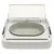 Automatic pet feeder with a transparent lid and removable oval food bowl, shown open and ready for use.