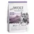 Wolf of Wilderness Little Junior Wild Hills, 100% grain-free recipe, lots of fresh chicken and duck with forest berries, roots and wild herbs. Pack size: 1 kg.