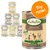 Lukullus Adult 400g canned food, visible flavours include Ente & Kalb, Rind & Truthahn, Geflügel & Lamm. Large orange badge with white text: Try now!