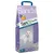 Sanicat SuperPlus kattsand, 20L. Bild på vit katt, text: Non Clumping Litter, Ultra Absorbent, Odour Control, Nice Odour. Lavendel- och apelsindoft visas med bilder.