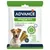ADVANCE Dental Care Stick Mini 3–10 kg, zichtbare resultaten in 1 maand, verpakking met 7 stuks, afbeelding van dental sticks en hond, tekst: minder tandplak, frissere adem, wetenschappelijk bewezen.
