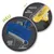 Comparativa de dos cepillos FURminator: modelo azul nuevo con borde curvado y protector de piel, modelo amarillo antiguo con borde recto sin protector. Texto en alemán visible.