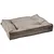 Coussin rectangulaire beige pour chien, marque HUNTER visible sur le coin avant droit, tissu à texture fine, bords épais rembourrés.