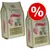 Dwie torby karmy Simpsons Premium Adult Sensitive Salmon & Potato 2 kg, oznaczenie promocji procentowej na czerwonym tle. Widoczne napisy: hypoallergenic, grain free 45% salmon. Dwie torby karmy Simpsons Premium Adult Sensitive Salmon & Potato 2 kg, oznaczenie promocji procentowej na czerwonym tle. Widoczne napisy: hypoallergenic, grain free 45% salmon.