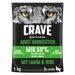 CRAVE Adult Hundefutter, min. 60 % tierische Zutaten, hoher Proteingehalt, ohne Getreide, mit Lamm & Rind, 1 kg, 1+ Jahre. Teksti saksaksi.