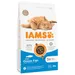 Sac de croquettes IAMS pour chat, 3 kg, au poisson de l’océan, 87 % protéines animales, nutrition complète, dès 1 an, sans blé, emballage recyclable, visuel d’un chat roux allongé.
