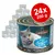 Leonardo Cat Food Reich an Seefisch, zestaw 24 puszek po 200 g. Na etykiecie zdjęcie kota, napis Made in Germany.