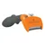 Cepillo de metal y plástico con mango negro y naranja, marca FURminator, texto visible 'FURminator' y 'FURejector' en la parte superior.