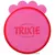 Round pink lid with the word TRIXIE in large letters, featuring a paw-shaped tab at the top edge.