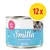 Smilla Kitten with veal, 12 x 200 g. Na etykiecie: contains taurine, grain-free, food for a lifetime, made in Germany. Zdjęcie puszki z kotem na opakowaniu.