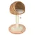 Cat tree with round sisal post, woven wicker basket as lying surface, soft cushion and play ball on string. Round base with plush cover.