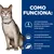 Como funciona: níveis controlados de fósforo e baixo sódio, enriquecido com ómega-3 de óleo de peixe, Tecnologia Estimuladora de Apetite (E.A.T.) para gatos, aminoácidos essenciais e L-carnitina.