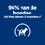96% van de honden viel thuis binnen 2 maanden af. Afbeelding van een hond met meetlint om het middel.