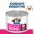 Hill's Prescription Diet Gastrointestinal Biome para cães, texto 'Cuidado digestivo', imagem de frango e símbolo ActivBiome+ visíveis na embalagem.