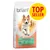 Saco de pienso para perros briantos Adult Sensitive, 14 kg. Texto visible: 'Lamb & Rice', 'Balanced Nutrition', 'High Tolerance'. Sello amarillo con texto 'TOP SELLER'. Saco de pienso para perros briantos Adult Sensitive, 14 kg. Texto visible: 'Lamb & Rice', 'Balanced Nutrition', 'High Tolerance'. Sello amarillo con texto 'TOP SELLER'.
